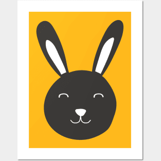 Black bunny logo Posters and Art